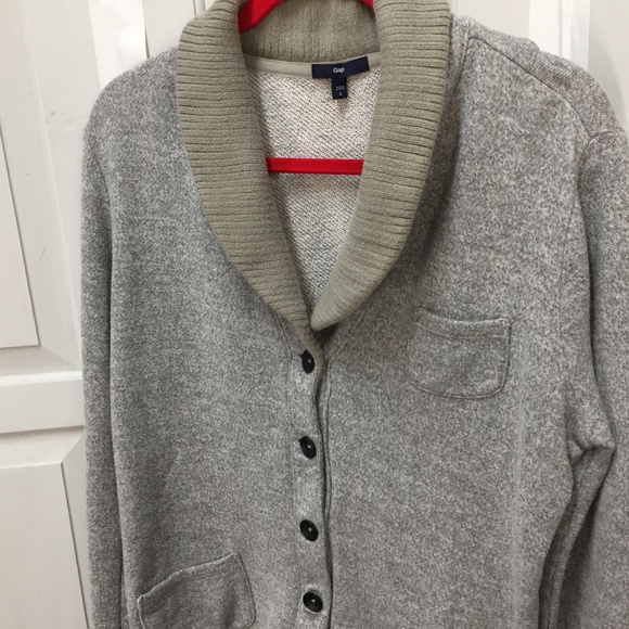 GAP Gray Button Down Knit Jacket - Picture 9 of 16